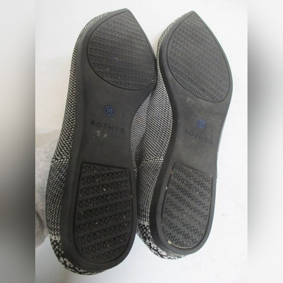 ROTHYS the Point retired black white python washable flats shoes 8 barely worn - Picture 5 of 6